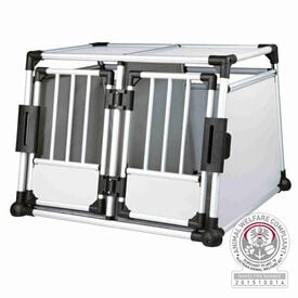 Trixie - Box de Transport Double en Aluminium Argent/Gris Clair - M/L : 93 x 64 x 88 cm