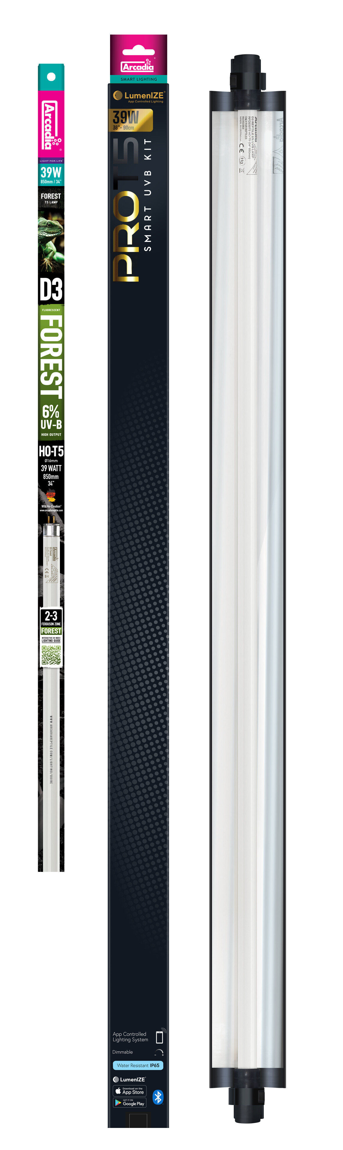 Arcadia - Luminaire Pro T5 Uvb Kit D3 6% Uvb 39 Watt - R&eacute;ptiles Image num&eacute;ro 3