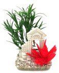 Labeo - D&eacute;cor colonne avec Plante Artificielle - Aquarium Image num&eacute;ro 2