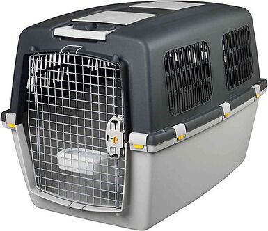 Trixie - Box de Transport Gulliver Gris Clair/Gris Foncé - M/L : 64 x 64 x 92 cm