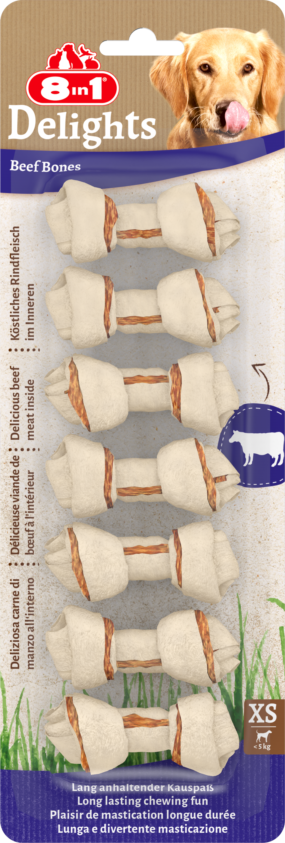 8in1 - Os Friandise Delights au B&oelig;uf pour Chiens - XS Image num&eacute;ro 1