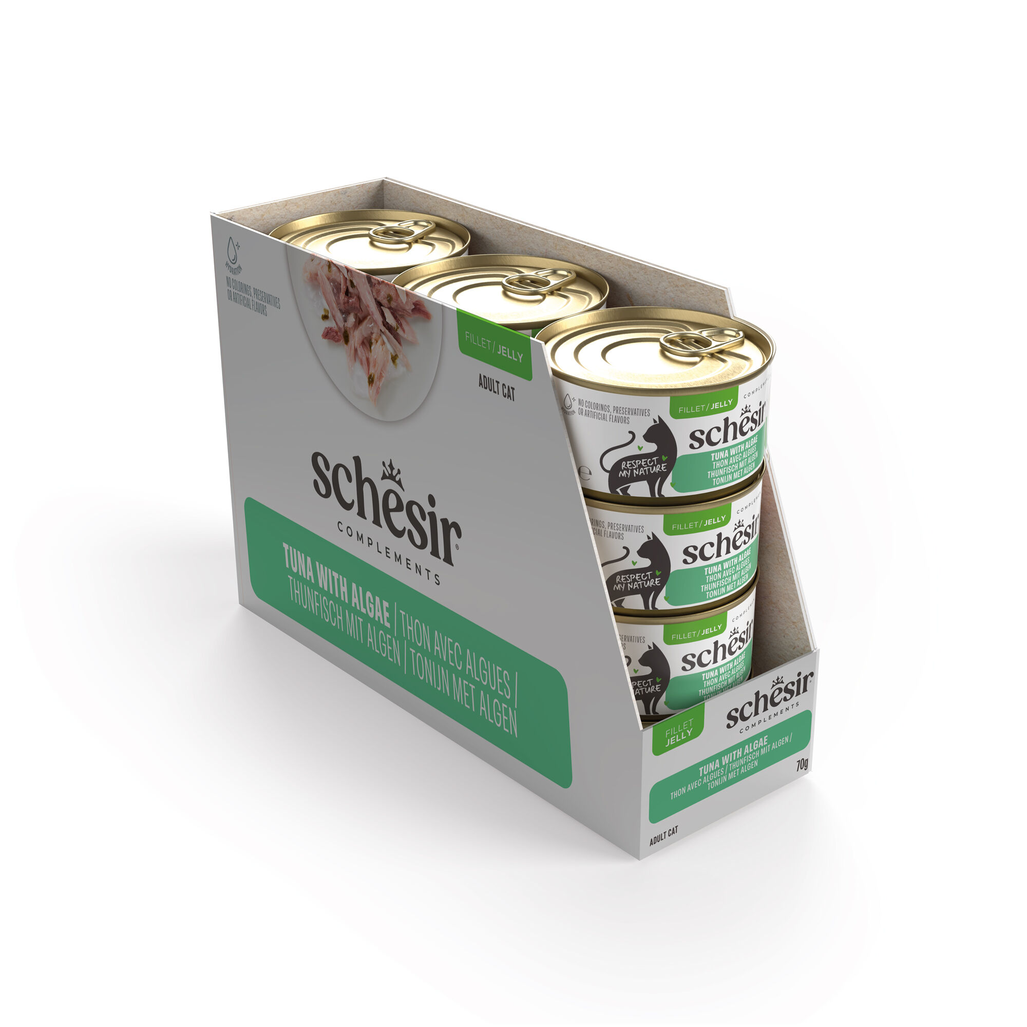Schesir - P&acirc;t&eacute;e en Gel&eacute;e au Thon et Algues pour Chats - 70g Image num&eacute;ro 3