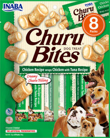 Inaba - Friandises Churu Bites Recette au Poulet et Thon pour Chiens - 8x12g