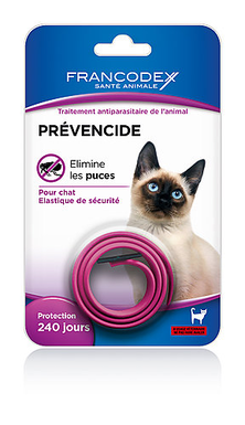 Francodex - Collier Prévencide Élimine les Puces pour Chat - Rose