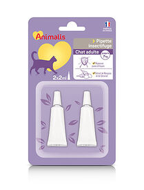 Animalis - Répulsif Insectifuge en Pipette pour Chat - 2x2ml