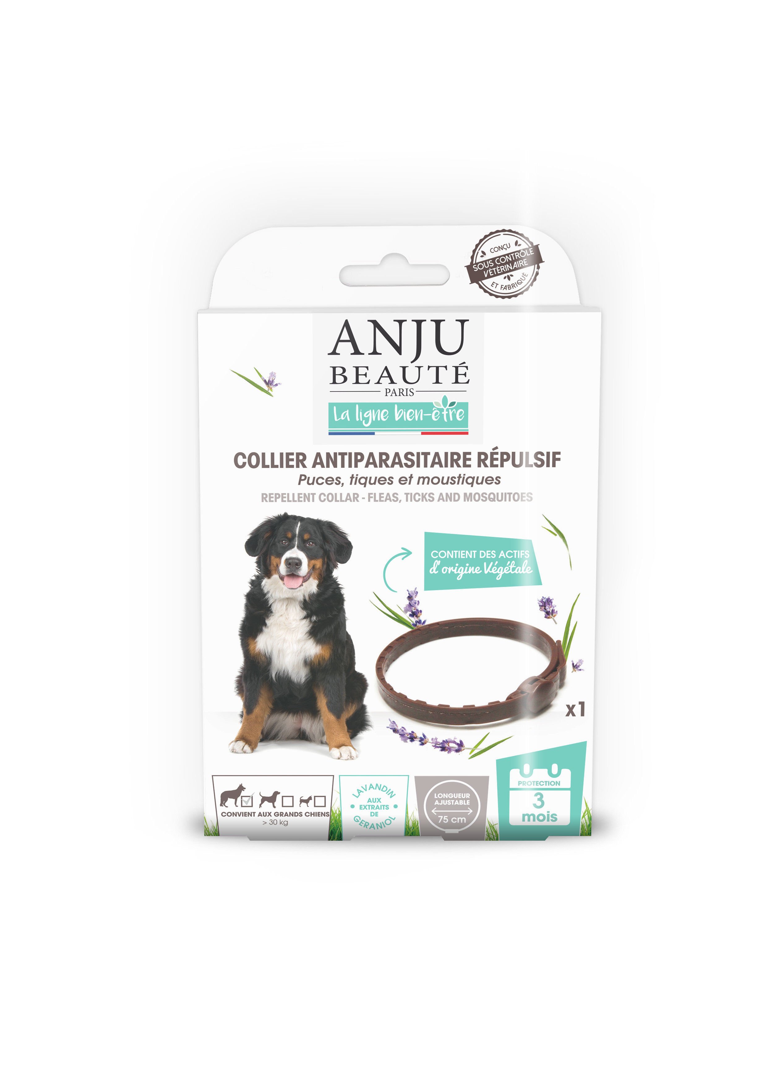 Anju Beaute - Collier Antiparasitaire R&eacute;pulsif Grand Chiens - 75cm Image num&eacute;ro 1