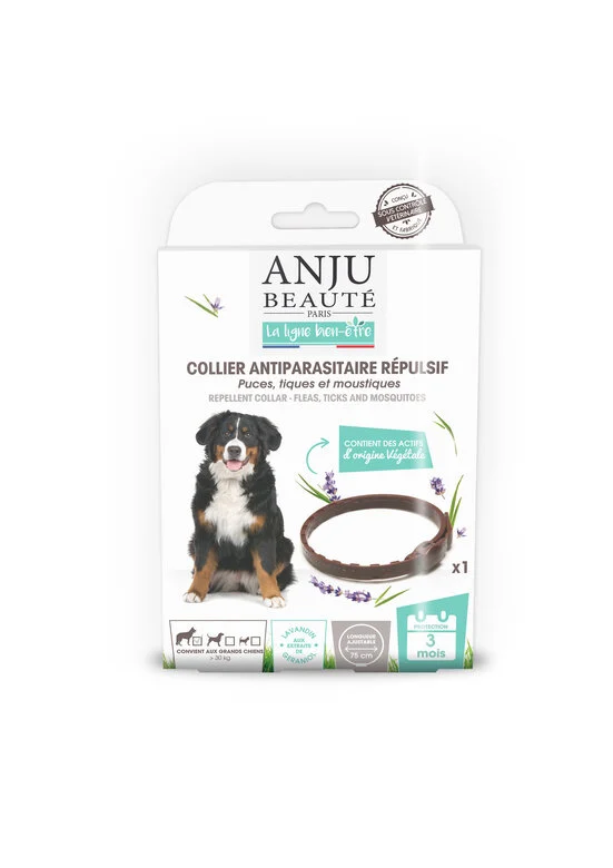 Anju Beaute - Collier Antiparasitaire Répulsif Grand Chiens - 75cm Image numéro 1 Anju Beaute - Collier Antiparasitaire Répulsif Grand Chiens - 75cm Image numéro 1