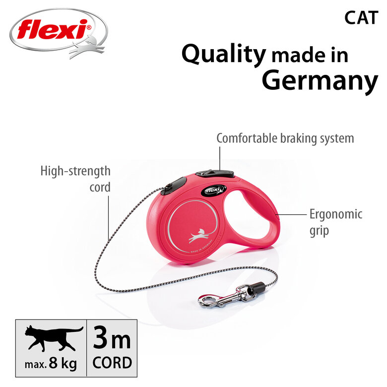Flexi - Laisse XS pour Chat de 3m - Rouge Image numéro 6 Flexi - Laisse XS pour Chat de 3m - Rouge Image numéro 6