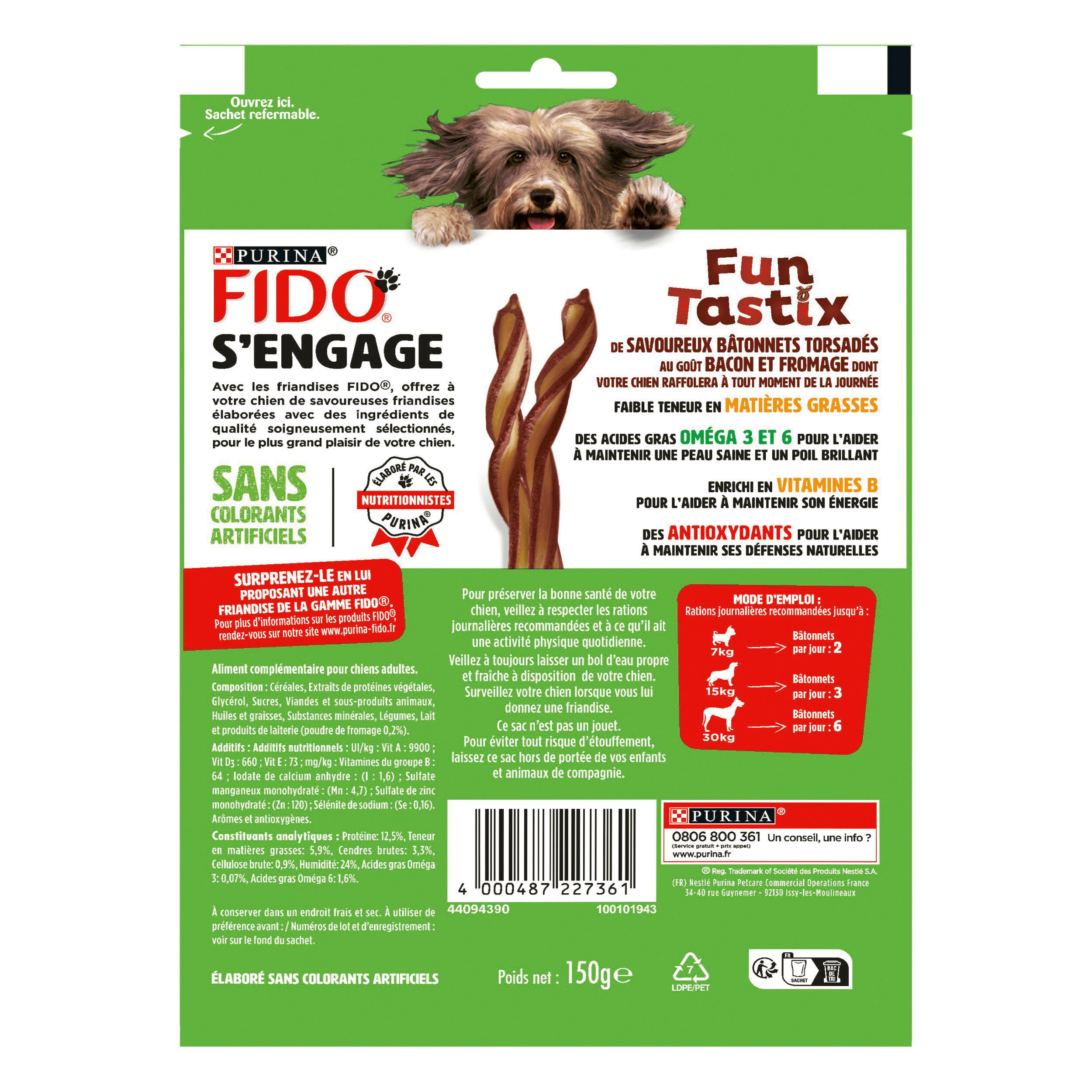 Fido - Friandises Funtastix Bacon et Fromage pour Chien - 150g Image num&eacute;ro 5