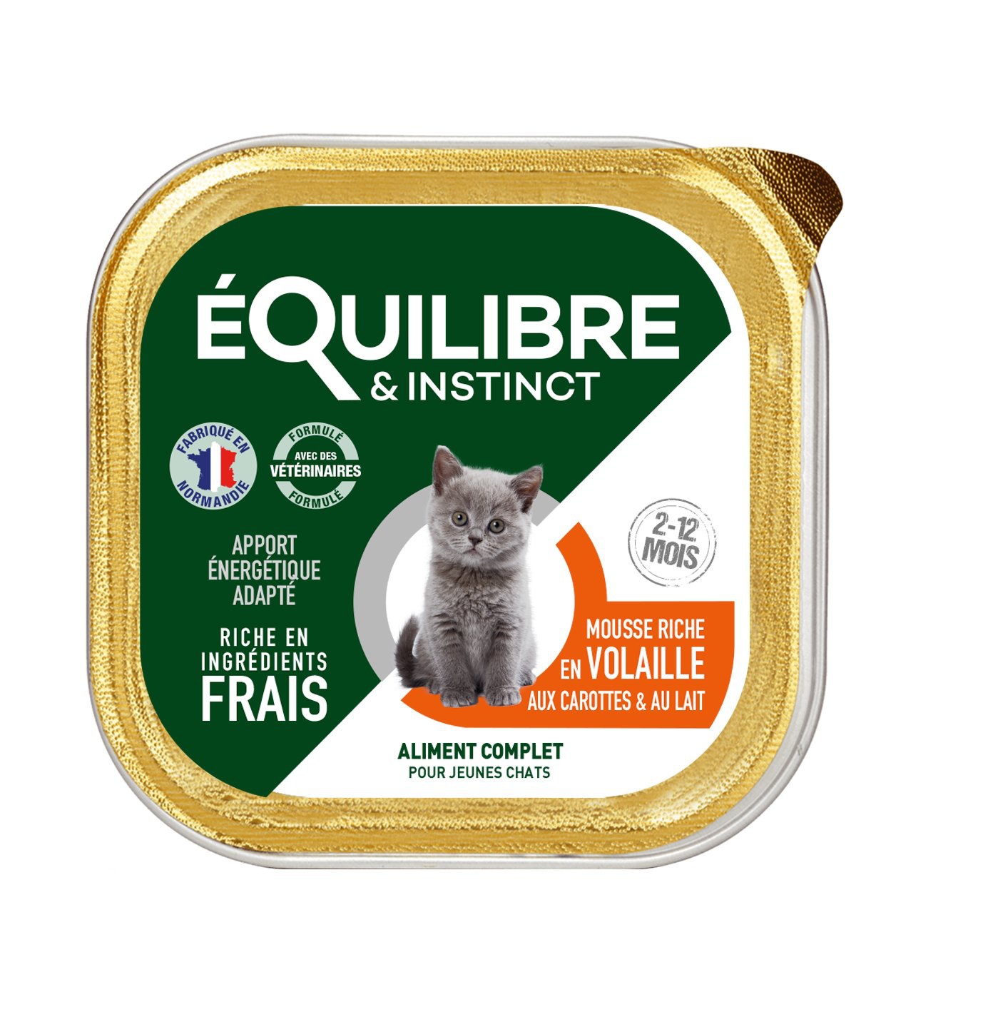 &Eacute;quilibre & Instinct - P&acirc;t&eacute;e en Mousse &agrave; la Volaille pour Chaton - 85g Image num&eacute;ro 1