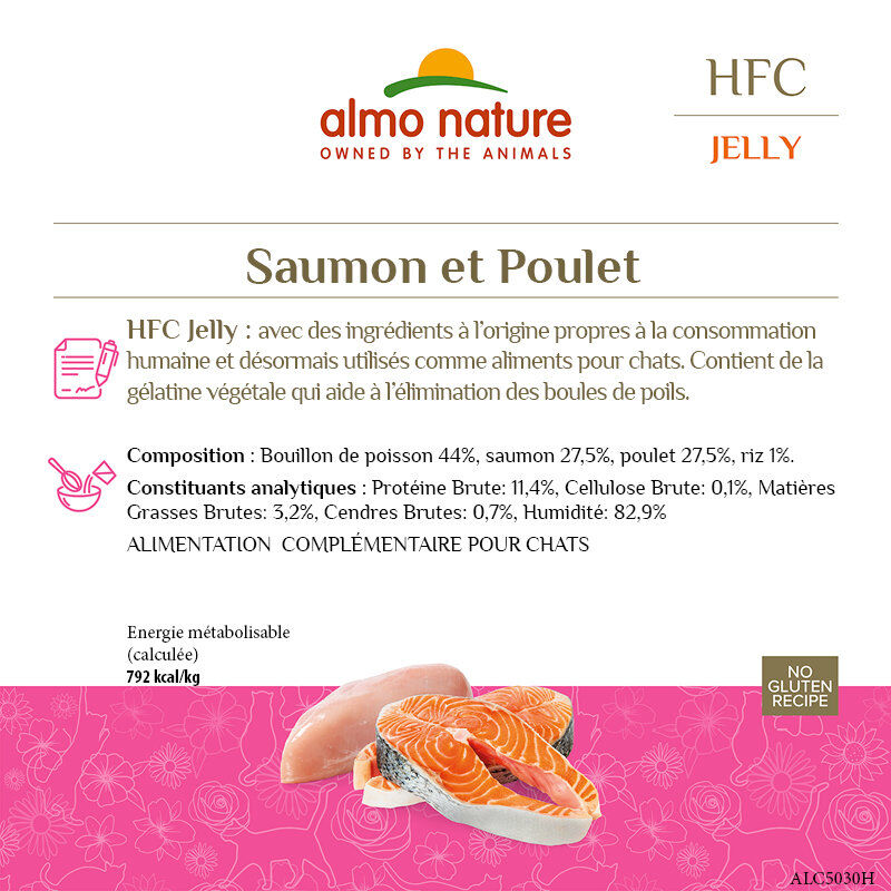 Almo Nature - P&acirc;t&eacute;e en Bo&icirc;te HFC Jelly Saumon et Poulet pour Chat - 70g Image num&eacute;ro 3