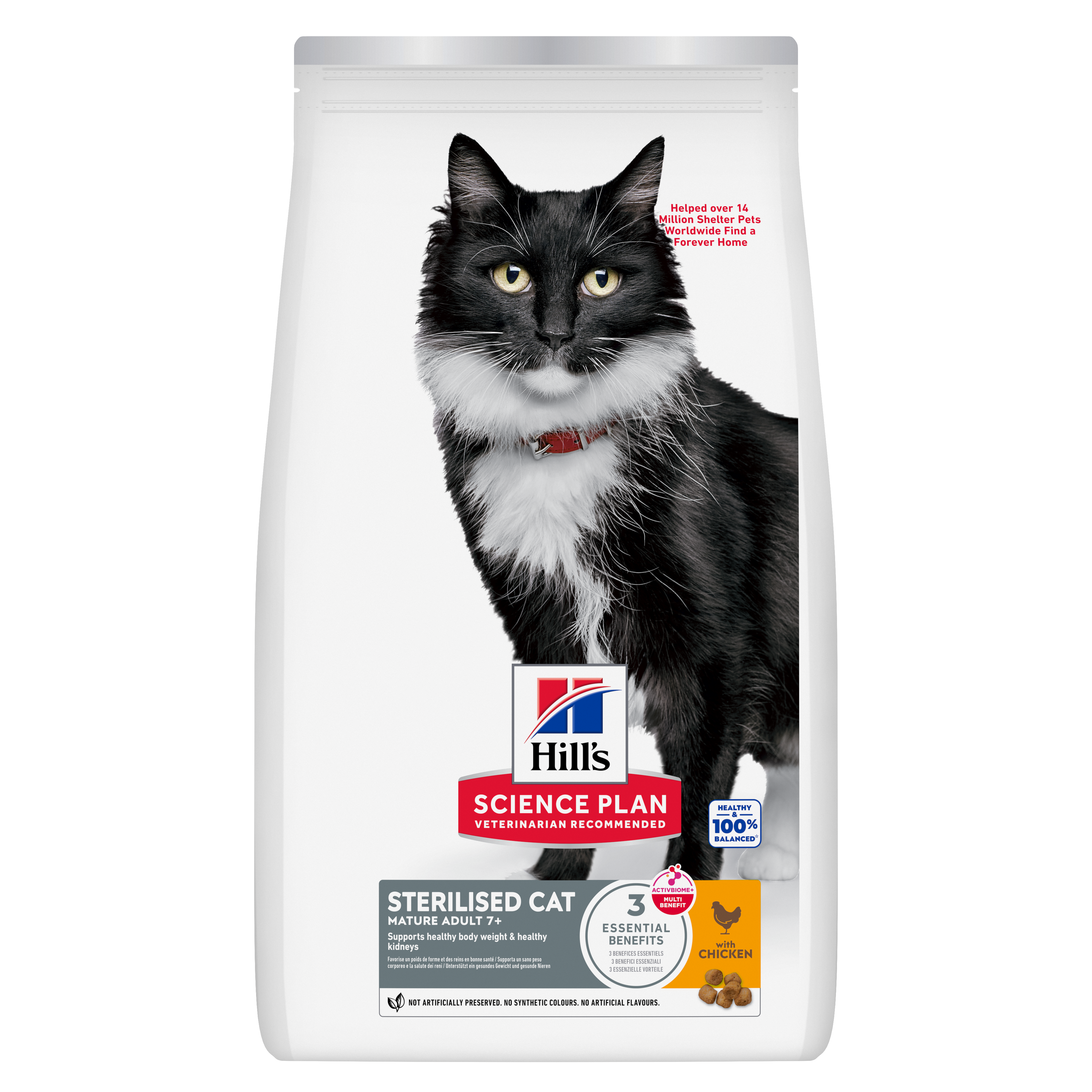 Hill's Science Plan - Mature Adult Sterilised Cat Croquettes Pour Chat Ag&eacute; St&eacute;rilis&eacute; Au Poulet - 3kg Image num&eacute;ro 2