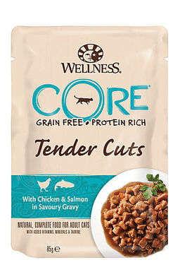 Wellness CORE - Repas Tenders Cuts au Poulet et Saumon pour Chat - 85g