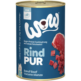 WOW - Repas Complet Naturel PUR Boeuf pour Chiens - 400g