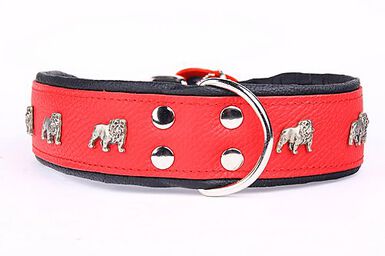 Yogipet - Collier Super Bulldog Cuir pour Chien - Rouge