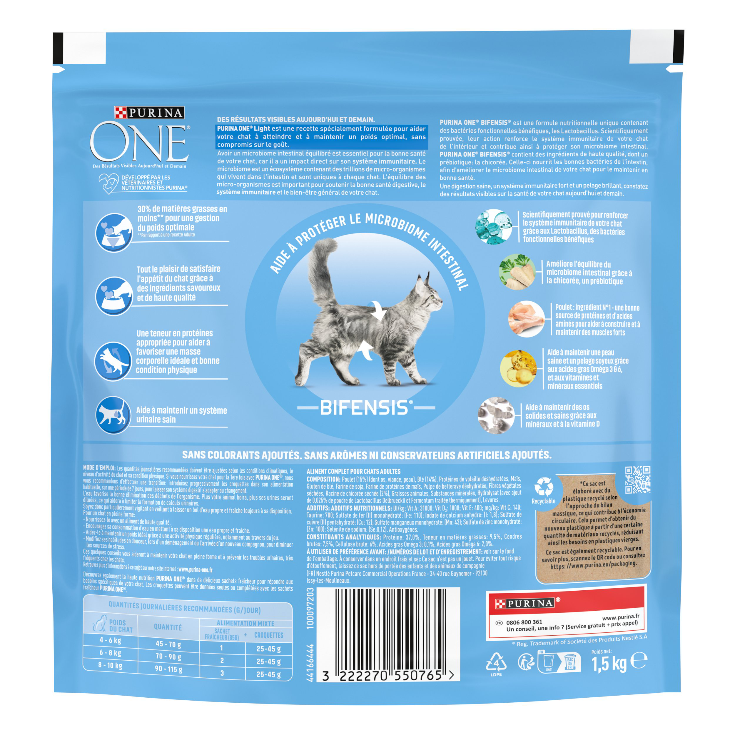 Purina One - Croquettes Light au Poulet et Bl&eacute; pour Chat Adulte - 1,5Kg Image num&eacute;ro 2
