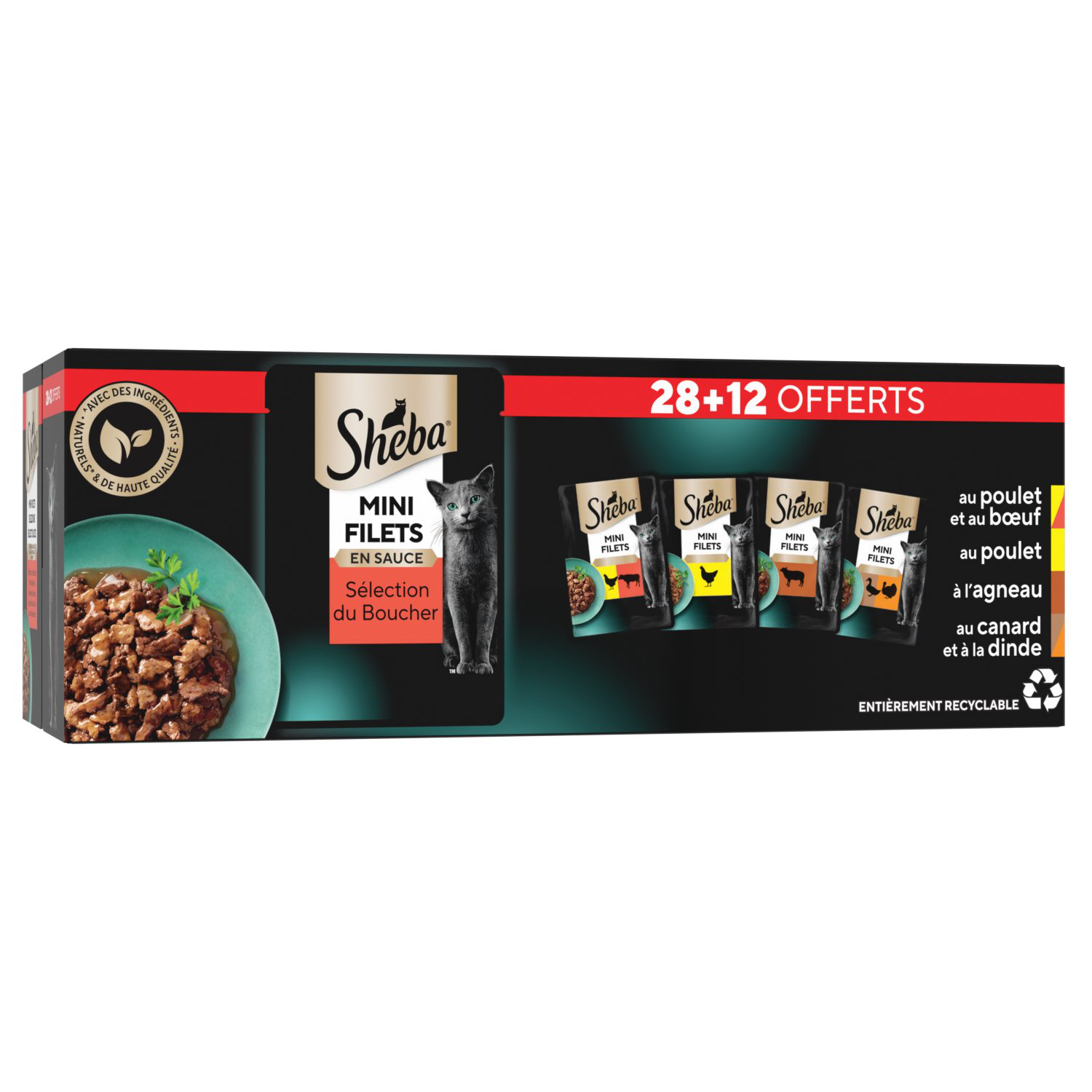 Sheba - Pochons S&eacute;lection du Boucher &agrave; la Viande pour Chats - 28x85g + 12 offerts Image num&eacute;ro 1