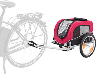 Trixie - Roulotte de vélo, S: 53 × 60 × 60/117 cm, noir/rouge
