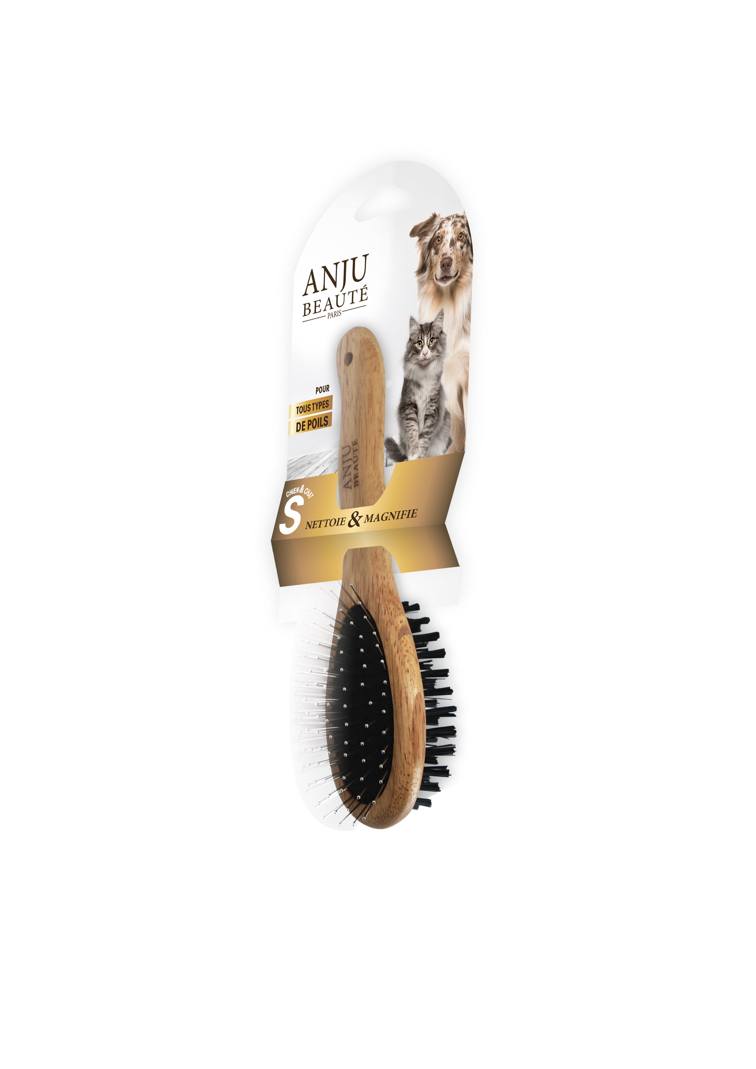 Anju Beaute - Brosse Double D&eacute;m&ecirc;le et Nettoie - S Image num&eacute;ro 1