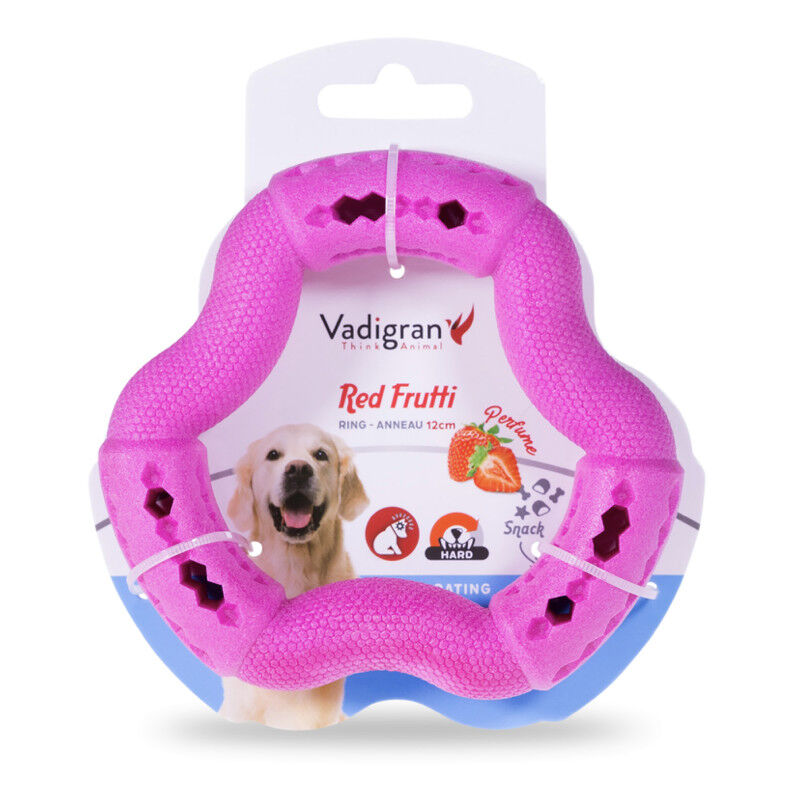 Vadigran - Jouet Anneau Fruit Rouge pour Chiens - 12cm Image num&eacute;ro 1