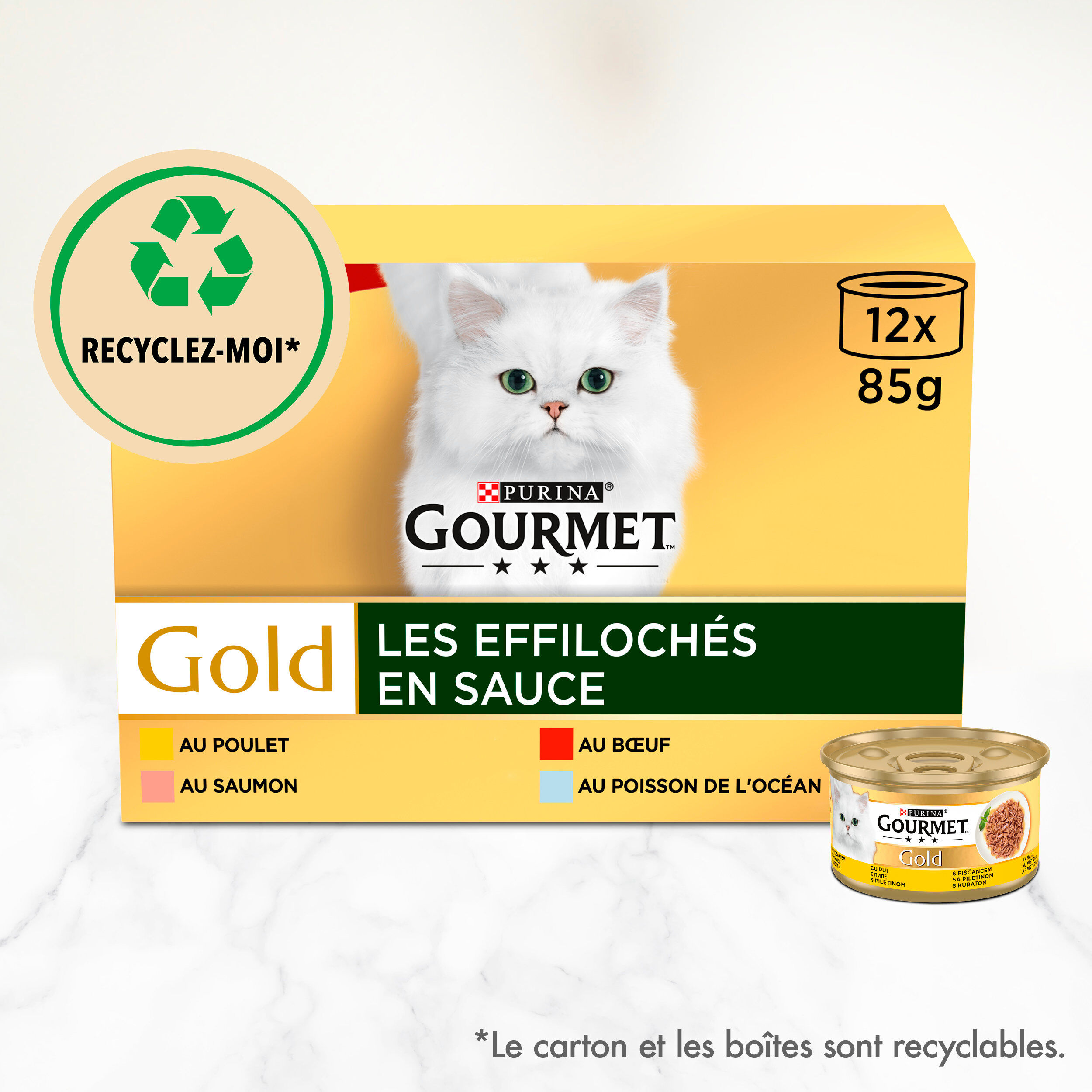 GOURMET - Sachets fra&icirc;cheur GOLD Les Effiloch&eacute;s en Sauce pour chats adultes - 12x85g Image num&eacute;ro 4