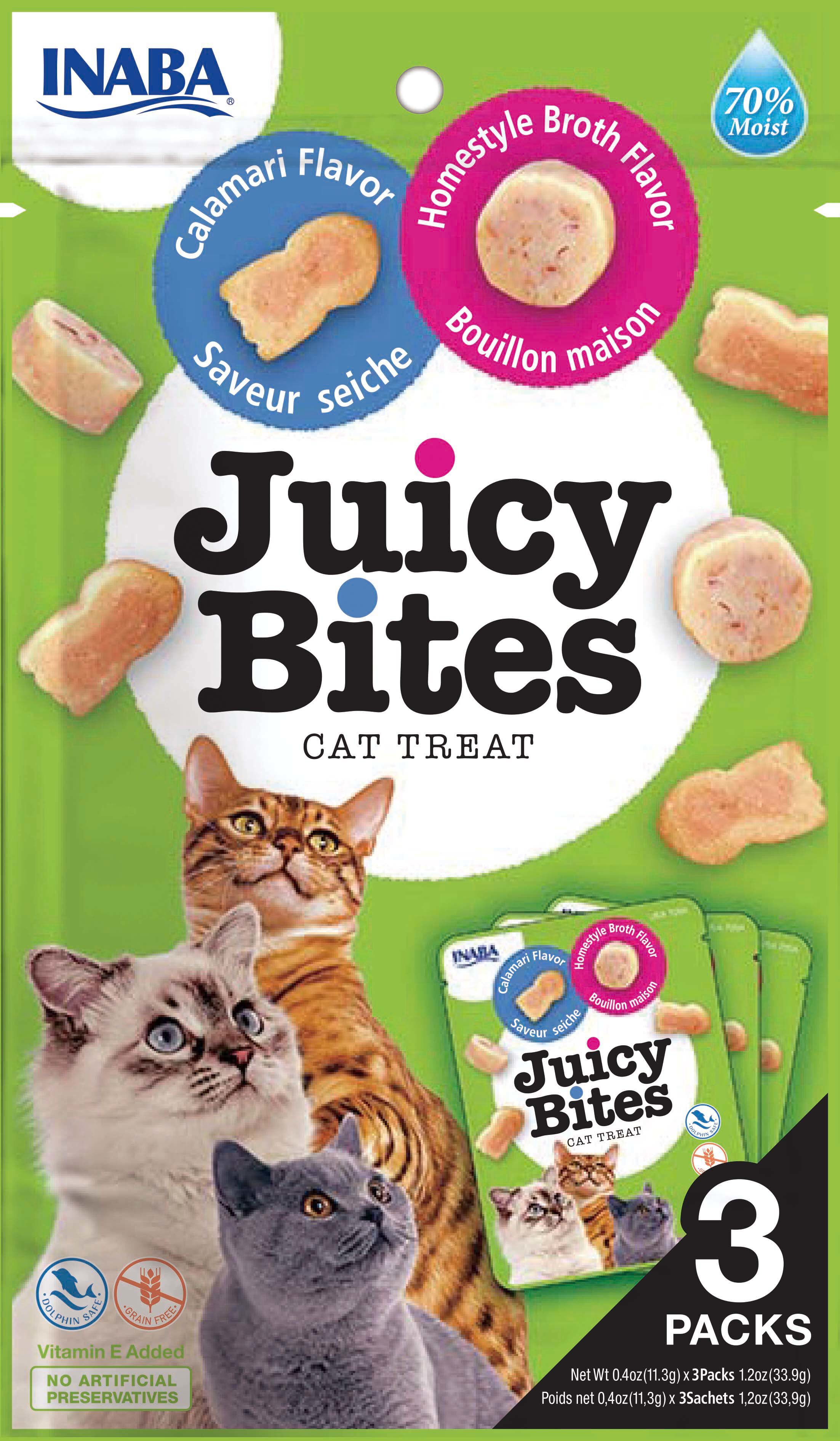 Inaba - Friandises Juicy Bites Seiche et Bouillon pour Chats - 3x11,3g Image num&eacute;ro 1