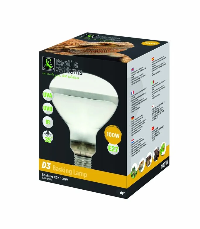 Reptile Systems - Lampe Basking D3 E27 pour Reptiles - 100W Image numéro 1 Reptile Systems - Lampe Basking D3 E27 pour Reptiles - 100W Image numéro 1