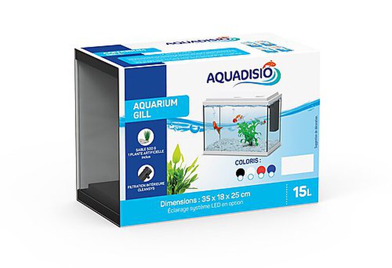 Aquadisio - Aquarium Gill Équipé Blanc - 15L image number null