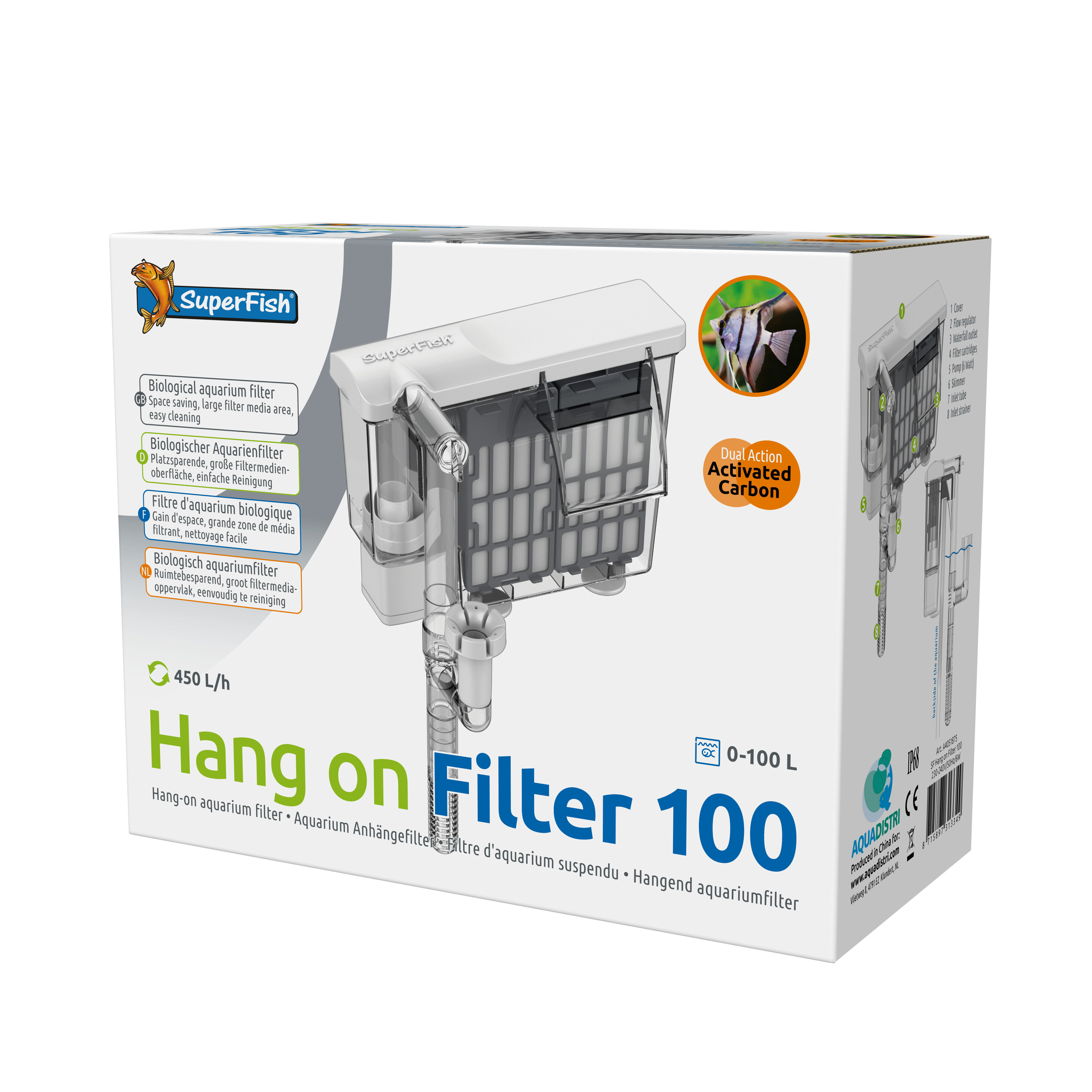 Superfish - Filtre Biologique Hang on Filter 100 Aquarium - 450L/h Image num&eacute;ro 1