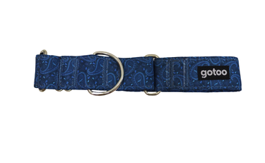 Gotoo - Collier Lévrier Cachemir Bleu pour Chien - 36/50cm