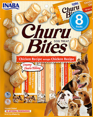 Inaba - Friandises Churu Bites Recette au Poulet pour Chiens - 8x12g