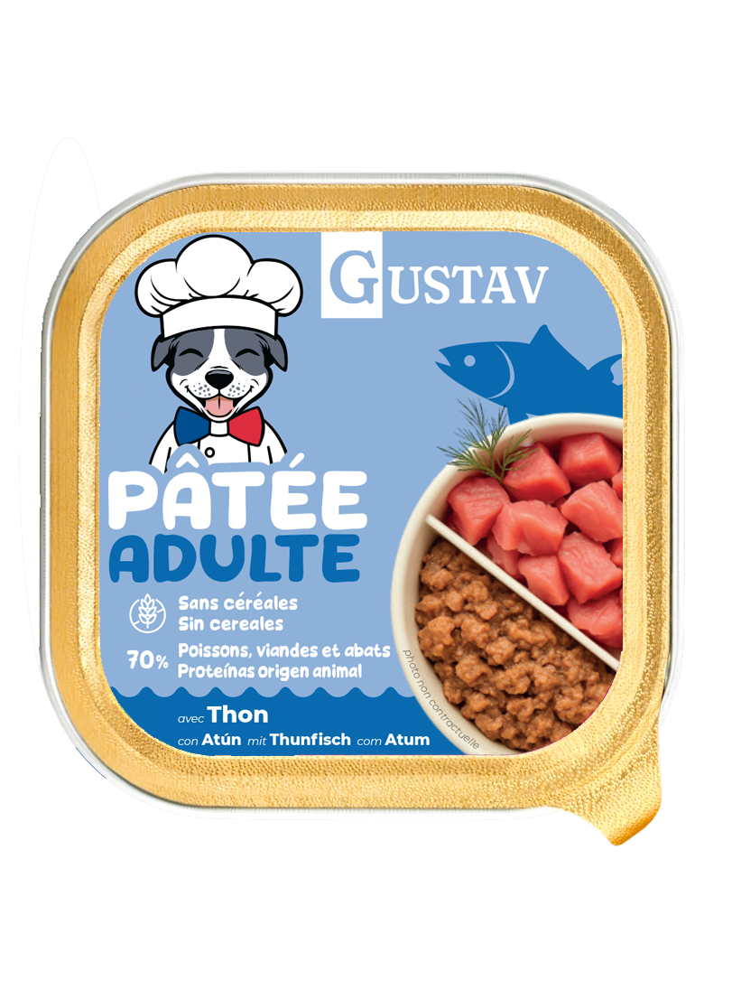 Gustav - P&acirc;t&eacute;e Adulte au Thon Viandes et Abats pour Chiens - 150g Image num&eacute;ro 1