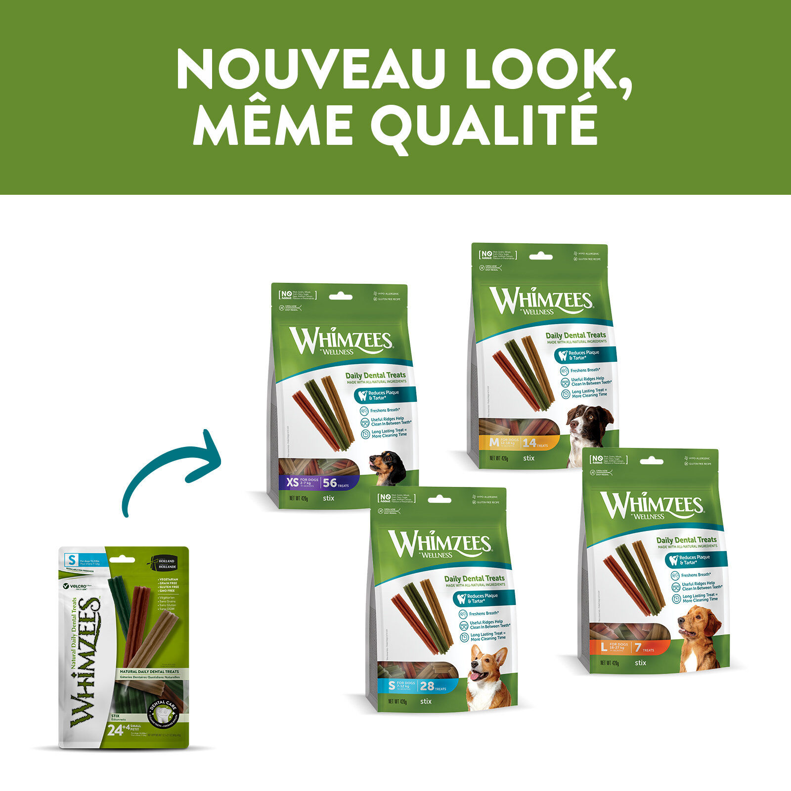 Whimzees - B&acirc;tonnets Nature Dog Treats S pour Chien - x28 Image num&eacute;ro 7
