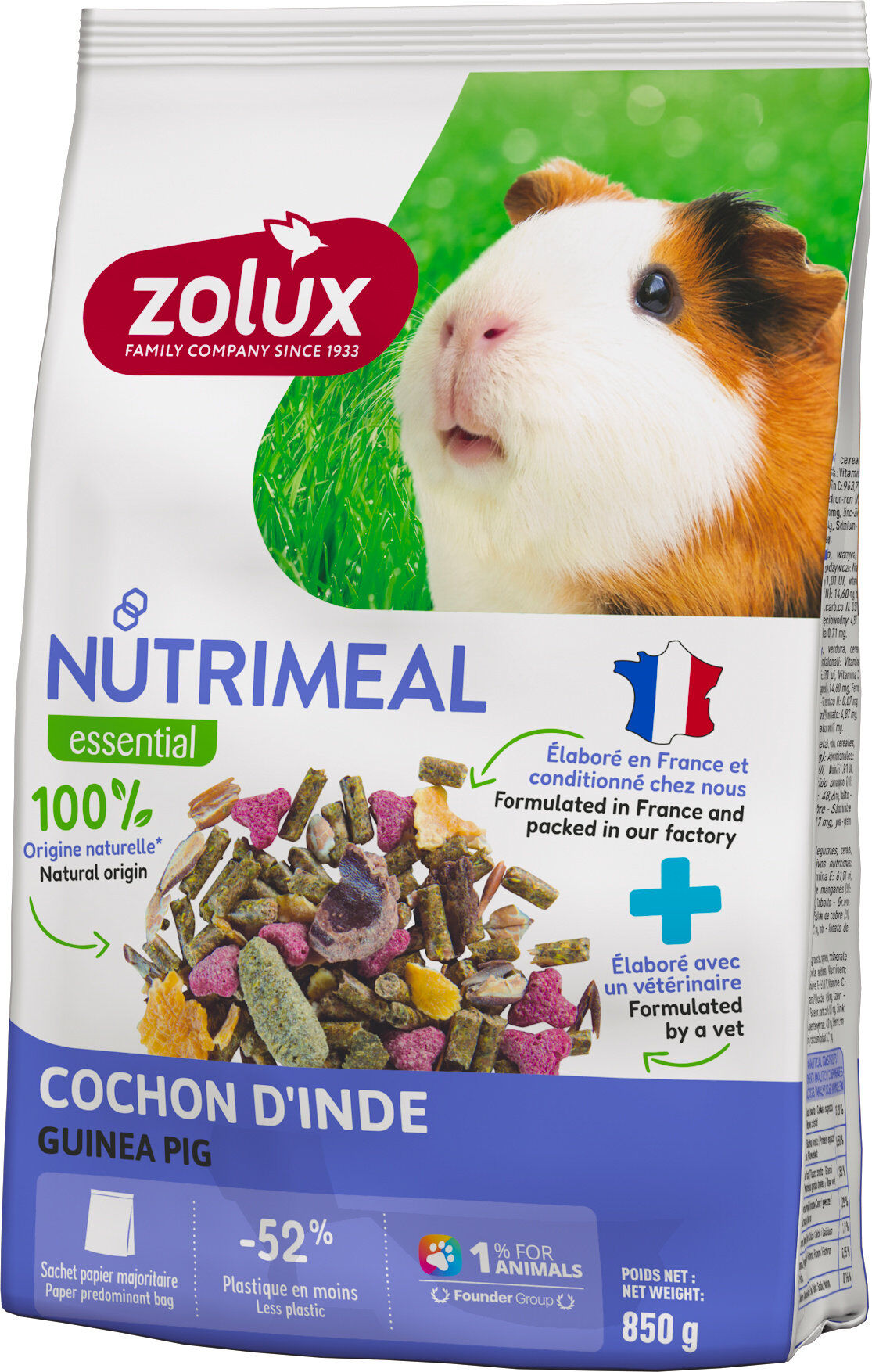 Zolux - M&eacute;lange Aliment Nutrimeal Pour Cochon d'Inde - 850g Image num&eacute;ro 1