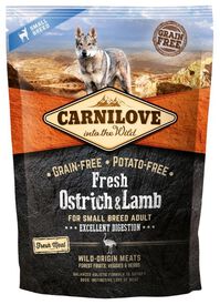 Carnilove - Croquettes ADULTE SMALL DIGESTION AUTRUCHE & AGNEAU - 1,5 KG