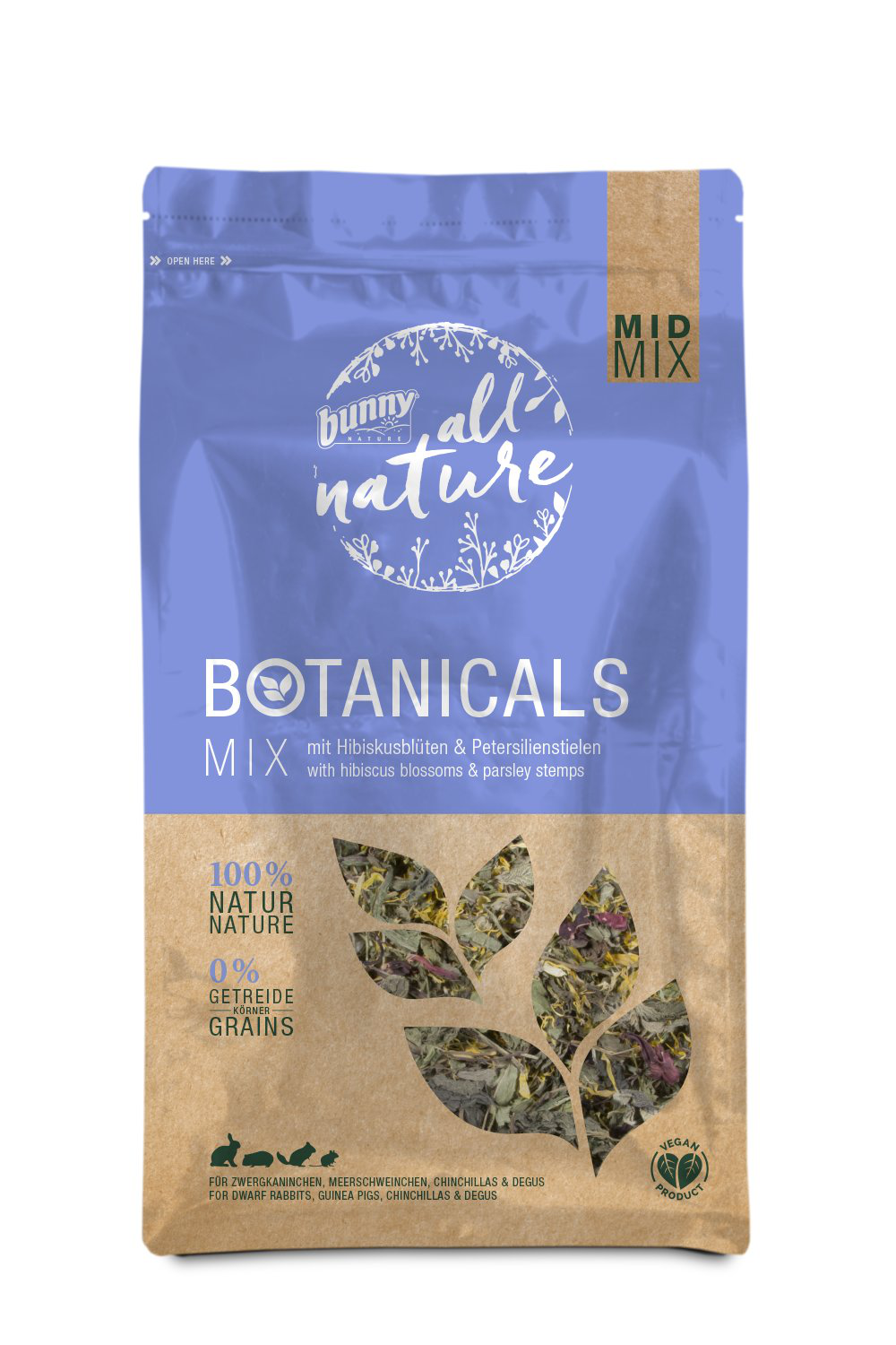 BunnyNature - BOTANICALS MID MIX M&eacute;lange Fleurs d'hibiscus et tiges de persil - 150 g Image num&eacute;ro 1