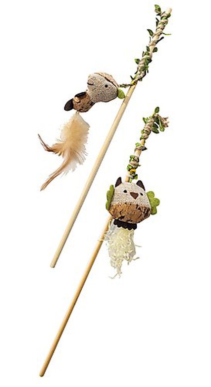 Croci - Jouet Canne à Pêche Leaves pour Chats - 40cm Image numéro 1 Croci - Jouet Canne à Pêche Leaves pour Chats - 40cm Image numéro 1