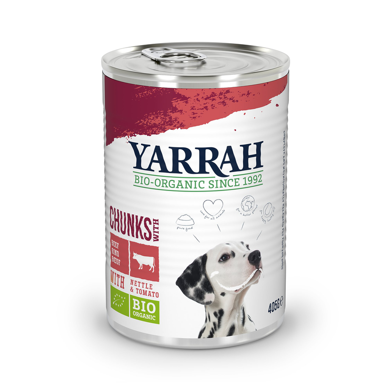 Yarrah - Bouchées Bio Sans Céréales au Bœuf pour Chiens - 405g Image numéro 1 Yarrah - Bouchées Bio Sans Céréales au Bœuf pour Chiens - 405g Image numéro 1