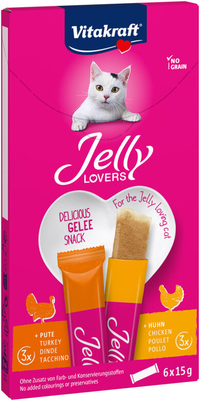 Vitakraft - Friandises Jelly Lovers Poulet et Dinde pour Chats - 6x15g Image numéro 1 Vitakraft - Friandises Jelly Lovers Poulet et Dinde pour Chats - 6x15g Image numéro 1