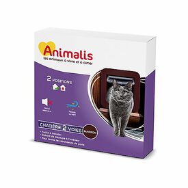Animalis - Chatière 2 Voies pour Chat - Marron