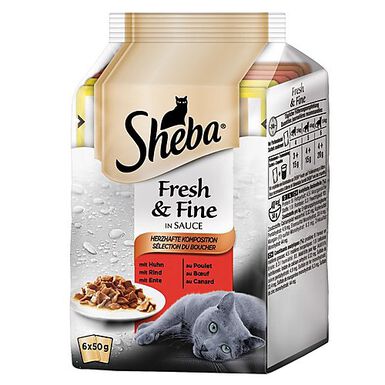 Sheba - Sachets Délices du Jour en Sauce aux Viandes pour Chat - 6x50g