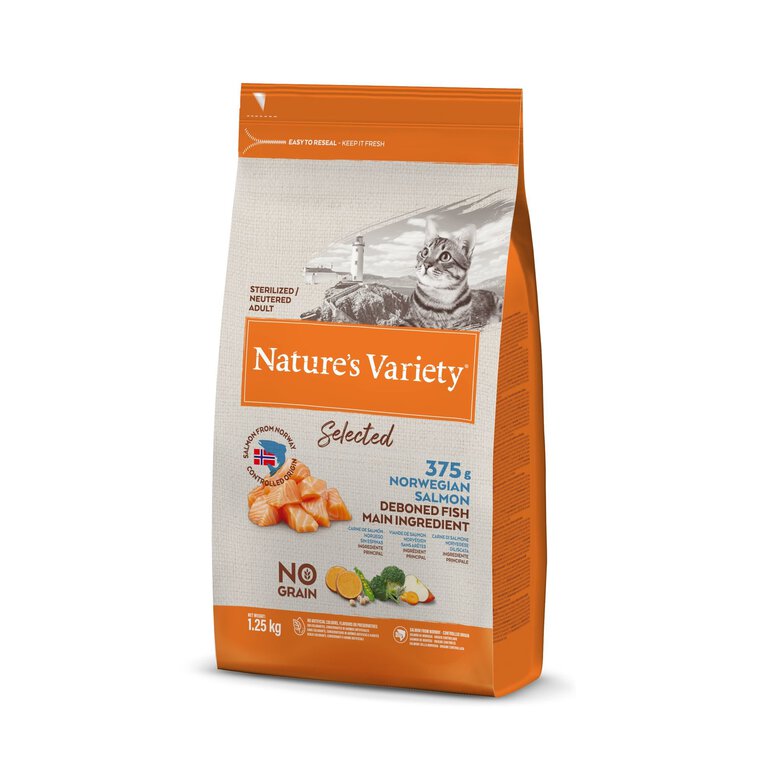Nature's Variety - Croquettes Selected Sterilized au Saumon pour Chat - 1,25Kg Image numéro 1 Nature's Variety - Croquettes Selected Sterilized au Saumon pour Chat - 1,25Kg Image numéro 1