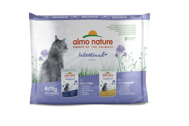 Almo Nature - Multipack Holistic Digestive Help Poissons et Poulet pour Chats - 6x70g