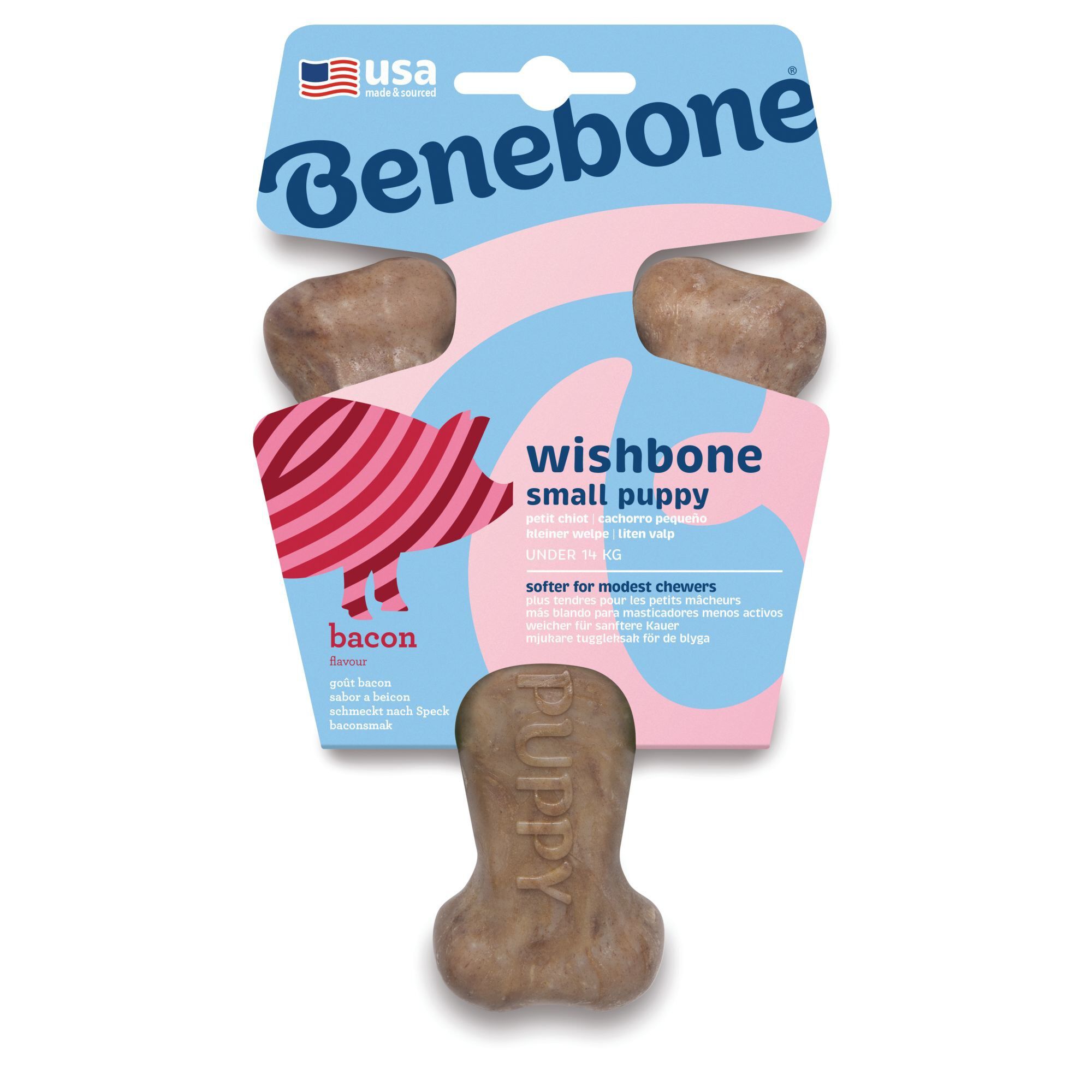 Benebone - Jouet Puppy Wishbone Bacon - S Image num&eacute;ro 1
