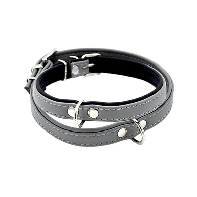 Comme Un Roi - Collier Cuir So Nature Gris / Noir pour Chien - L