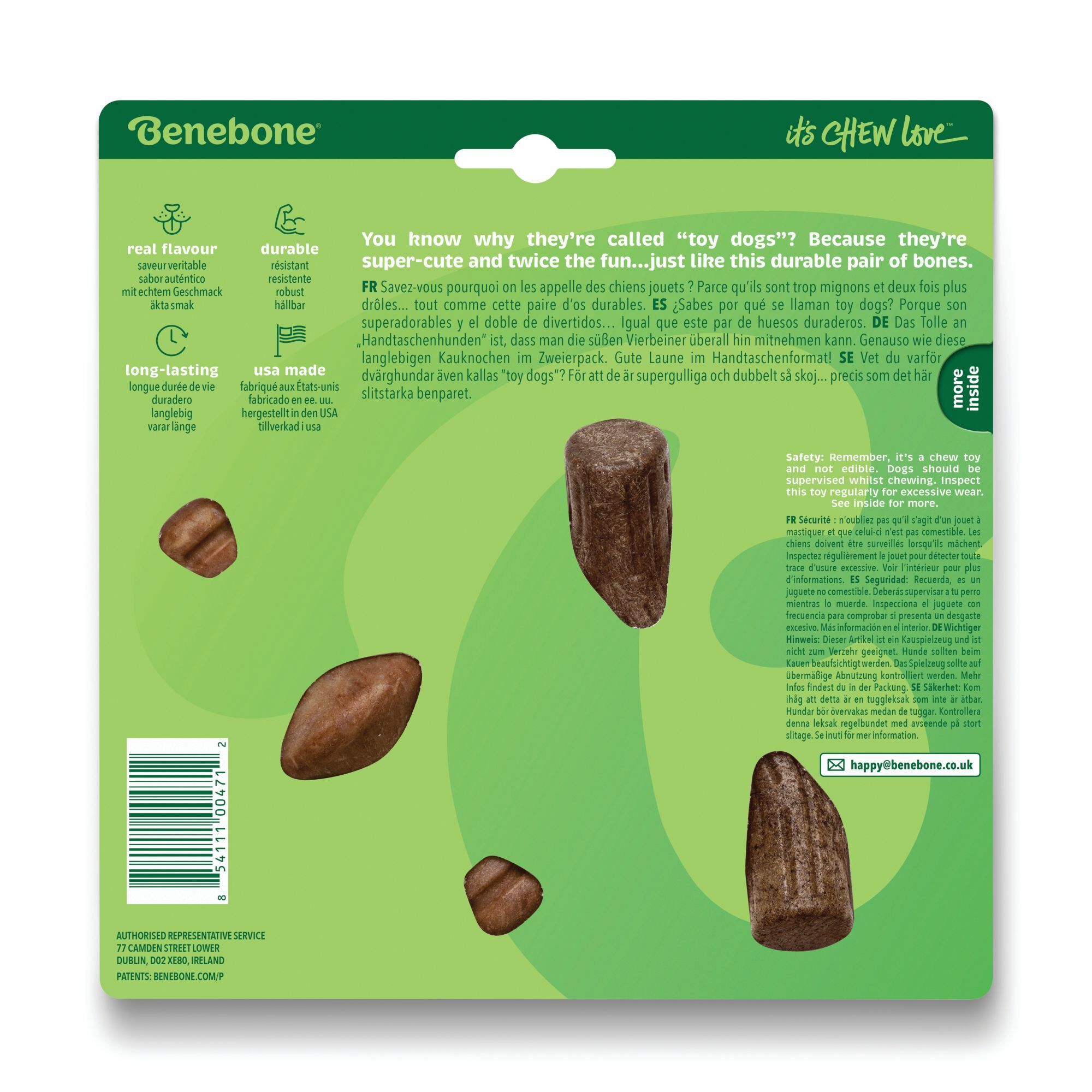 Benebone - Jouet Tiny Pack Maplestick Zaggler Bacon Image num&eacute;ro 2