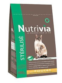 Nutrivia - Croquettes au Poulet pour Chat Stérilisé