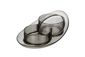 Ferribiella - Gamelle Double Saturno Gris pour Chiens - 350ml/550ml