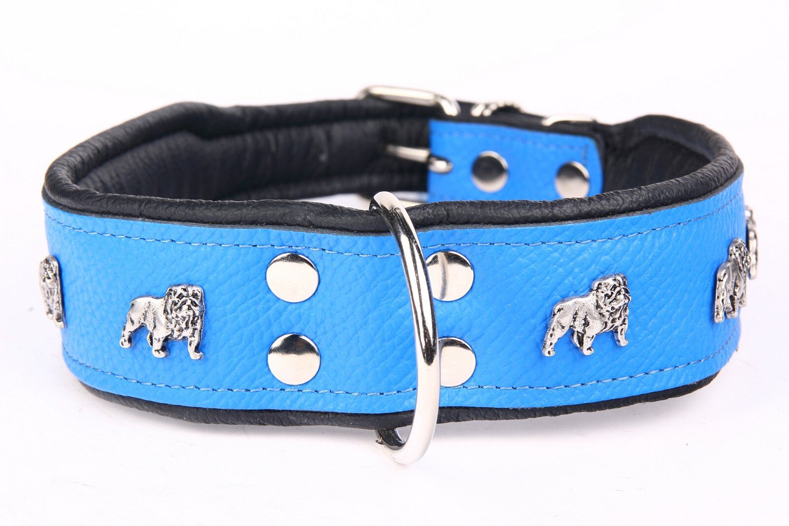 Yogipet - Collier Super Bulldog Cuir pour Chien Bleu - T75 60/73cm Image num&eacute;ro 3