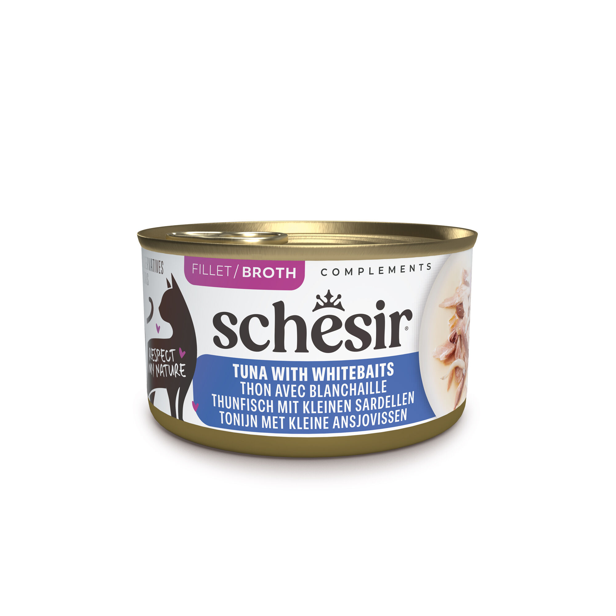 Schesir - Bo&icirc;te P&acirc;t&eacute;e au Thon avec Blanchailles en Bouillon pour Chat - 70g Image num&eacute;ro 1
